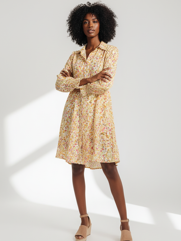 La Robe des Belles Journées — Chemise Florale Champêtre Manches Longues | Silhouette-Chic