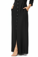 Robe Maxi Denim Butonnée Grande Taille - Style Polyvalent Confort | Silhouette-Chic
