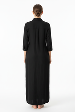 Robe Maxi Denim Butonnée Grande Taille - Style Polyvalent Confort | Silhouette-Chic