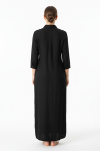 Robe Maxi Denim Butonnée Grande Taille - Style Polyvalent Confort | Silhouette-Chic