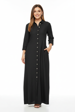 Robe Maxi Denim Butonnée Grande Taille - Style Polyvalent Confort | Silhouette-Chic