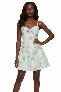 Mini Robe Halter Imprimé Floral - Charme Estival | Silhouette-Chic