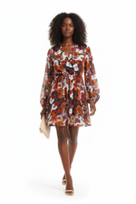 La Robe qui Raconte une Histoire — Florale Bohème Manches Bouffantes