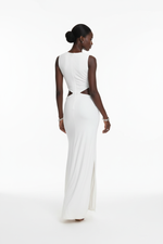 Robe Maxi Col en V à Nœud Torsadé — Découpe & Fente Latérale