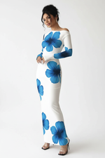 Robe Maxi Imprimé Floral Épaule Asymétrique - Élégance Bohème Estivale | Silhouette-Chic