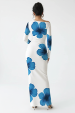 Robe Maxi Imprimé Floral Épaule Asymétrique - Élégance Bohème Estivale | Silhouette-Chic