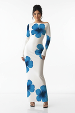Robe Maxi Imprimé Floral Épaule Asymétrique - Élégance Bohème Estivale | Silhouette-Chic