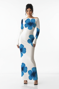Robe Maxi Imprimé Floral Épaule Asymétrique - Élégance Bohème Estivale | Silhouette-Chic