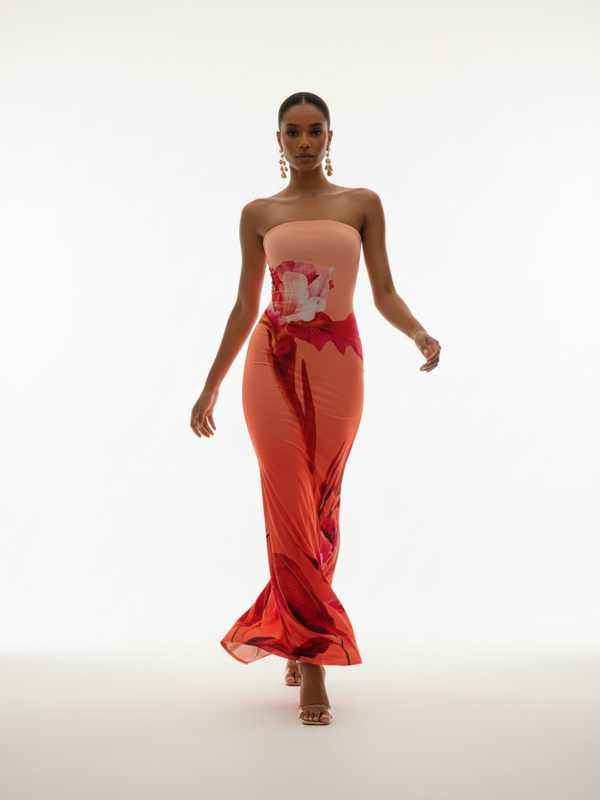 Robe Maxi Ajustée Tube avec Fente - Élégance Minimaliste Moderne | Silhouette-Chic