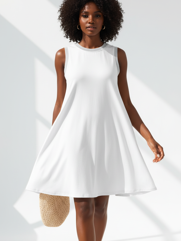 Robe Mini Fluide Sans Manches - La Légèreté Élégante | Silhouette-Chic