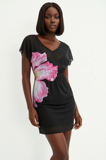 Robe Mini Imprimée à Manches Courtes - L'Élégance Imprimée