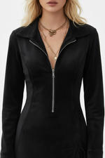 Figurbetontes Plus-Size-Kleid mit Fransen und Reißverschluss