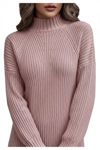 Robe Pull Col Roulé Grande Taille Manches Raglan - Confort Absolu | Silhouette-Chic