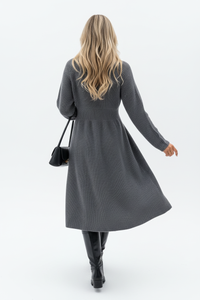 Robe Pull Tricot Boutonnée - Confort Élégant Automne-Hiver S-XL