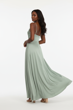Robe Maxi Col Capuche Fendue Élégante | Silhouette-Chic