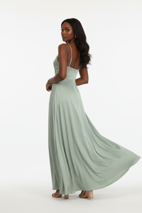Robe Maxi Col Capuche Fendue Élégante | Silhouette-Chic