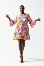 La Robe qui Sent les Vacances — Tunique Florale Tropicale Manches Évasées | Silhouette-Chic